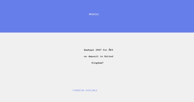 Qashqai 2007 for £5 no deposit in United Kingdom?